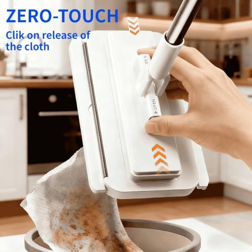 Mini-Sized Snap Mop with 10 Reusable Cloths for House Cleaning - Image 3