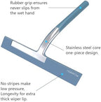 Shower Glass Cleaner Squeegee, 9 Inch Width Silicone Bathroom Squeegee for Shower, Glass, Car Window, Mirror - Green - Image 3