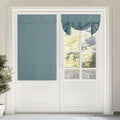 NICETOWN Greyish Blue Tie Up Curtains for French Back Door Windows Cover by NICETOWN