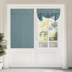 NICETOWN Greyish Blue Tie Up Curtains for French Back Door Windows Cover by NICETOWN