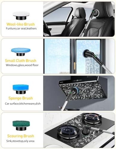 Electric Spin Scrubber for Bathroom, Shower Scrubber with Long Handle - Image 5