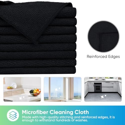 HOMEXCEL 24PK Microfiber Cleaning Cloth, Cleaning Rag for Home, 11.5x11.5in - Image 3