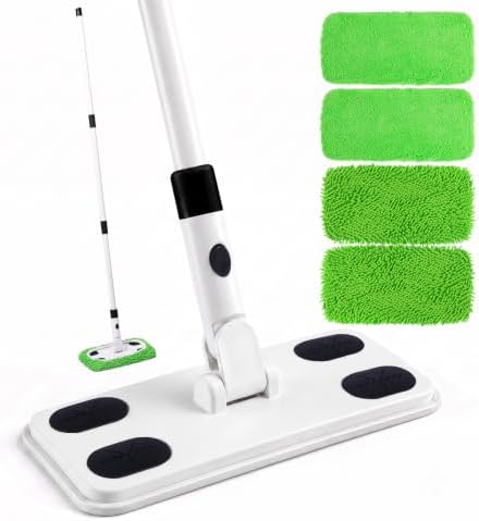 Sweeper Mop System with 4 Reusable Microfiber Mop Pads by Unknown
