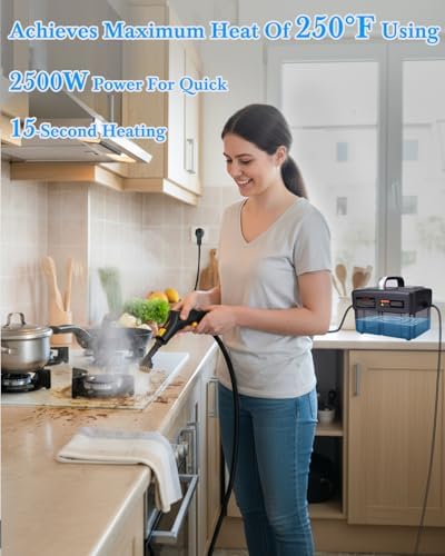 Steam Cleaner for Home - 1600ML Water Tank 15s Heat-Up Portable Steamer for Cleaning, 6 Level Adjustable, 2500W, 45PSI, 250°F Steam, Handheld Steam Cleaner for Car Detailing, Grease, Tile,Grout - Image 2