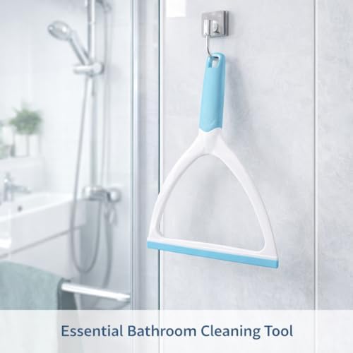 Shower Squeegee for Glass Doors and Bathroom Surfaces, Window Cleaning Tool with Handle, Water Wipe Tool for Shower Doors, Mirrors, Tiles and Windows - Image 5