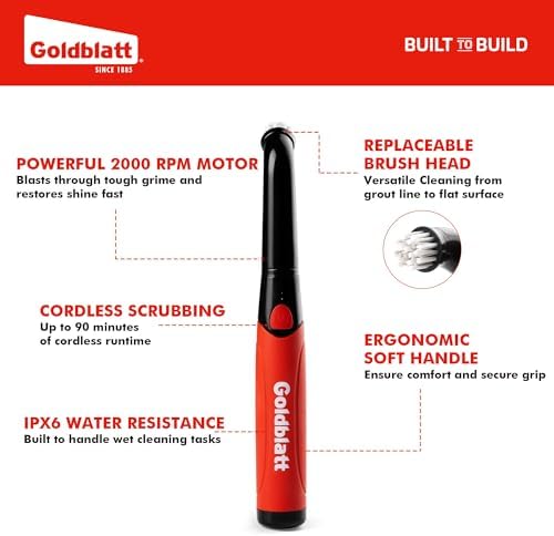 Goldblatt Grout Removal Tool with Replacement Carbide Tip & Goldblatt Cordless Electric Spin Scrubber - Image 7