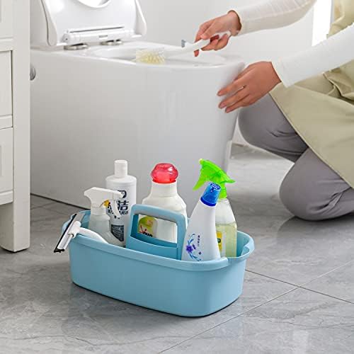 ALINK Large Plastic Shower Caddy Tote, Portable Storage Caddy Basket Organizer with Handle for Dorm, Bathroom, Tool, Garden, Kitchen, Cleaning Supplies – Gray - Image 5