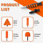 SISUPASSIE 24FT Duster Cleaner Kit, Dusters for Cleaning with Extension Pole, Baseboard & Wall and Window Cleaner Mop for Fan Blades, High Ceiling and Cobweb - Image 2