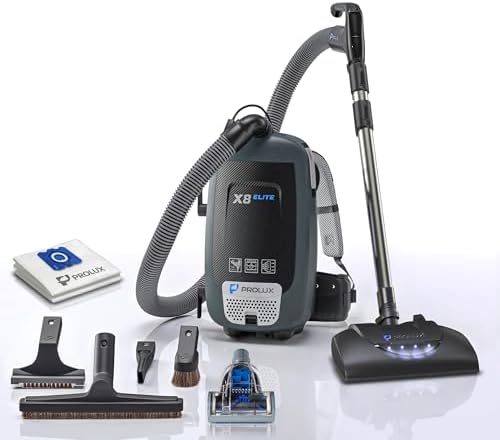 Prolux X8 Elite Backpack Vacuum with Electric Power Nozzle – Lightweight Deep-Cleaning Backpack Vacuum for Carpet & Hard Floors, Commercial & Home Use by Prolux
