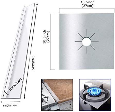 MSDADA Gas Stove Covers,8+2 Pcs 0.2mm 10.6" x 10.6" Gas Range Protectors - Image 3