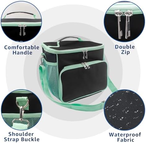 Carry Bag for Bissell SteamShot Steam 39N7V/39N7A Cleaner, Handheld Steam Cleaner attachments, Adjustable Compartments Large Storage Bag for bissell steamshot accessories, Bag Only (Black & Green) - Image 3