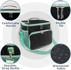 Carry Bag for Bissell SteamShot Steam 39N7V/39N7A Cleaner, Handheld Steam Cleaner attachments, Adjustable Compartments Large Storage Bag for bissell steamshot accessories, Bag Only (Black & Green) - Image 3