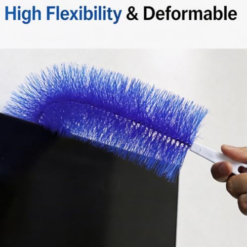 Bendable Microfiber Duster, Reusable Dust Remover, 2027 New Fan Cleaning Brush Washable ldeal for Electric Fans Air Conditioning, Home Car Vents, Curtain (Blue*4) - Image 3