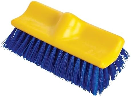 Rubbermaid Commercial Products Synthetic-Fill Wash Brush Head for Broom 10-Inch Blue Indoor/Outdoor Scrub Brush for Cleaning Bathroom/Bathtub/Shower/Garage/Patio/Tile Floors by RubbermaidCommercialProducts