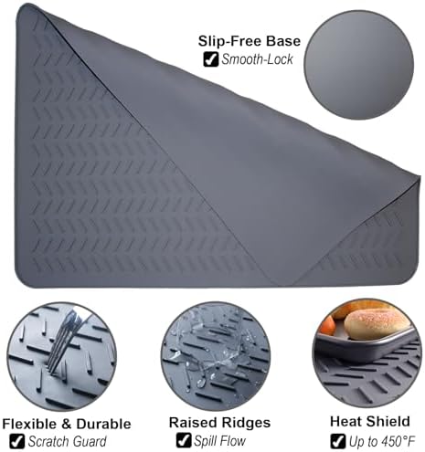 Stove Top Covers for Electric Stove, Thickened Premium Silicone Stove Mat for Glass Top Stove, 30 x 21 Glass Stove Top Cover Protector, Oven Range Top Cover, XL Dish Drying Mat - Image 3