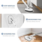 SetSail 4-in-1 Tile Tub Floor Scrubber with Floor Scrub Brush, White Grey - Image 6