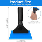 9-Pack Small Squeegee, 5 Inch Window Tint Squeegee Set with Silicone Blades & Non-Slip Handle - Car Windshield Wiper, Glass Shower Door Cleaner, Mirror & Auto Detailing Tool - Red, Blue, Green - Image 2