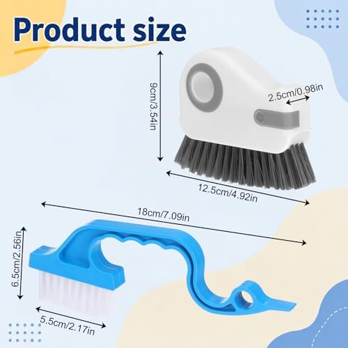 2 Pcs Window Track Cleaner Brush, Window Sill Cleaner Tool with Scraper - Image 2