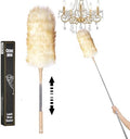 Lambswool Duster Extendable 22–55 Inch, Natural Wool Duster for Cleaning, Washable Reusable Duster for Ceiling Fans, Blinds, Furniture, High Places by Unknown