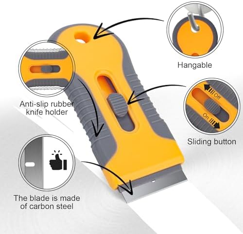 Razor Blade Scraper Tool with 15pcs Extra Blades, Multi-Surface Glass Stove Top Scraper for Paint, Window, Old Label, Decal Sticker, Ceramic Cooktops, Ovens - Image 3