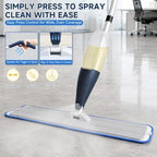 24" Dry mops for Floor Cleaning, Microfiber mop Spray System, Commercial Heavy-Duty Wet mops with 28oz Big Tank, 2 Washable Pads (Blue, 24inch) - Image 5