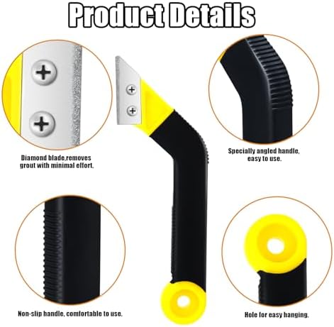 Blulu 11 Pcs Grout Float Set, Rubber Float, 6 Sponges, Angled Saw, Black - Image 3