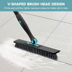 nacena Shower Scrubber with Long Handle, 4 in 1 Tile Tub Scrubber Brush with 3 Detachable Cleaning Heads and V-Shaped Grout Brush Shower Cleaner Brush for Bathroom Kitchen Toilet Tub Sink Wall, Black - Image 5