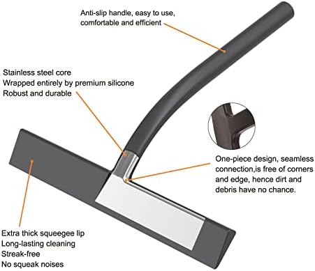 Silicone Shower Squeegee, Black, 11inch - Image 5