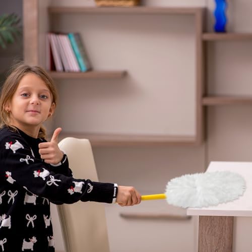 Vesici 300 Pcs Duster Refills Compatible with Swiffer Dusters Bulk Disposable Replacement Thickened with 1 Handle Heavy Duty for Cleaning, Office (White) - Image 2