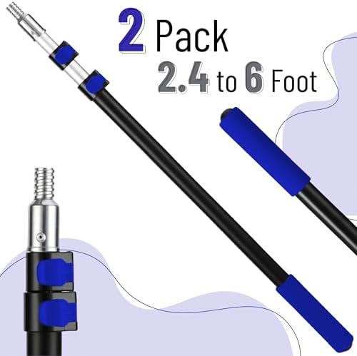 Bates- Extension Pole, 2.4 to 6 Ft, 2 Pack, Dark Blue, Telescopic Pole for Painting and Cleaning - Image 2