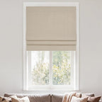 RYB HOME Blackout Roman Shade for Windows, No Drill Cordless Faux Linen Roman Blind, Double-Sided Magnetic Foldable Window Shades for French Doors, Bedroom, Bathroom, Taupe, W26 x H64, 1 Panel by RYBHOME