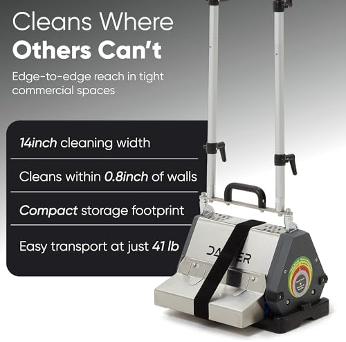 14" Counter-Rotating Brush (CRB) Carpet & Hard Floor Cleaning Machine – 450 RPM, Quiet 53 dBA, Compact 41 lb Commercial Scrubber – Ideal for Offices, Hotels & Small Spaces - Image 6