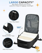 coofay Large Black Travel Backpack Carry on Flight Approved Mochila De Viaje Personal Item Backpack for Airlines Frontier Airlines Personal Item Bag Large Backpacks for Travel Backpacks for Men Women - Image 5
