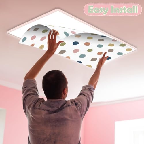6Pcs Classroom Fluorescent Magnetic Light Covers,2x4 FT Boho Rainbow - Image 4