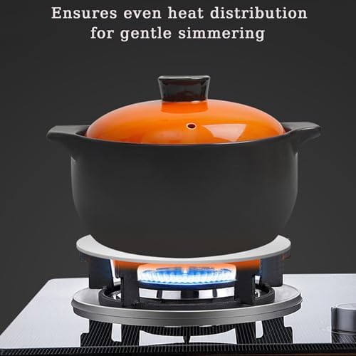 9.45Inch Heat Diffuser Plates for Gas Electric Stoves, Flygragon Stainless Steel Cooking Induction Adapter Plate for Glass Cooktop, Detachable Handle Induction Cooktop Converter Plate - Image 7