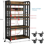 SIREDEEP Bakers Rack with Power Outlet ，4-Tier Kitchen Baker's Rack,Microwave Stand with Storage Suitable for Kitchen, Living Room, Dinning Room，Coffee Bar(Rustic Brown) - Image 2
