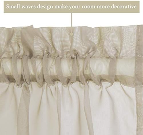 MIULEE Beige 54 Wide and 72 Inches Length French Door Sheer Curtains - Image 4