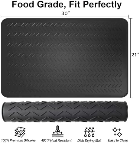 Stove Top Covers for Electric Stove, Thickened Premium Silicone Stove Mat for Glass Top Stove, 30 x 21 Glass Stove Top Cover Protector, Oven Range Top Cover, XL Dish Drying Mat - Image 2