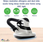 LivePure - Ultramite Handheld HEPA Filter Vacuum & Fabric Sanitizer - Dual Motor Brush, UVC Light, And Anti- Allergen Filter To Remove Dust Mites, Bacteria, Viruses - Image 3