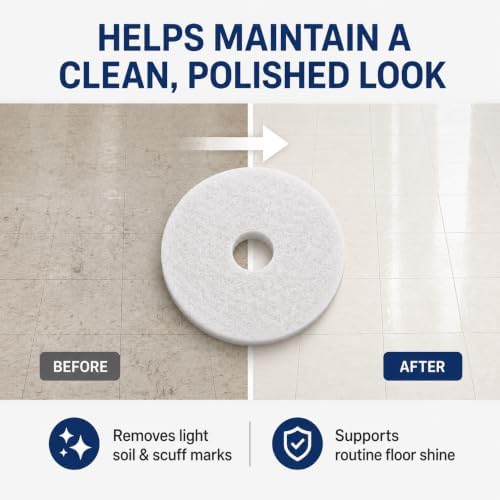 13 Inch White Polishing Floor Pads, Extra Thick 2.3 cm, 5 Pack - Image 7