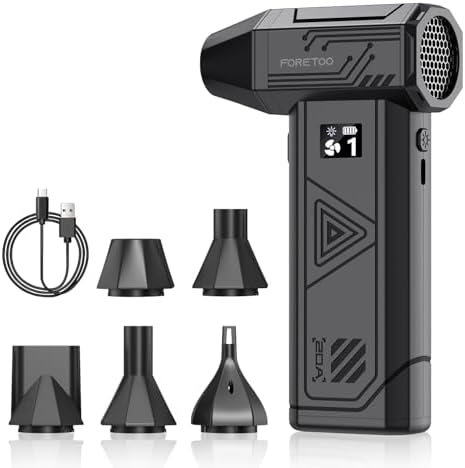Foretoo Compressed Air Duster,130000RPM Super Power LED Display Electric Air Duster with Extended Runtime,Rechargeable Air Blower for Home,Camera,Car,Computer,Keyboard by FORETOO