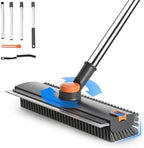 Floor Scrub Brush with Long Handle, 4 in 1 Shower Scrubber with Floor Squeegee and Heavy-Duty Stiff Bristle Push Broom for Cleaning Shower Bathroom Patio Pool Kitchen Wall Deck Tile Garage by CTMAST