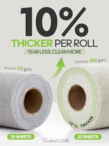 Fantasticlean Kitchen Towels Roll, 40 Sheets, 10''x 10'' (Beige, MossGreen) - Image 6