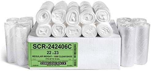 Aluf Plastics 10 Gallon Trash Bags - (COMMERCIAL 1000 PACK) - Source Reduction Series Value High Density 6 MICRON gauge - Intended for Home, Office, Bathroom, Paper, Styrofoam by AlufPlastics