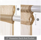 MIULEE Brown 25 x 72 Inches Sidelight French Door Sheer Curtains - Image 2