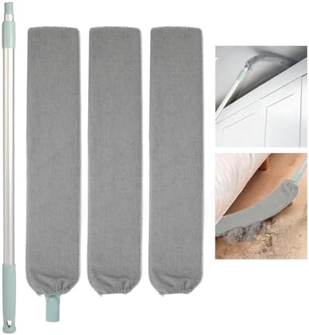 Retractable Gap Dust Cleaner, Long Handle CleaningTool with 3 Washable Microfiber Dusting Cloths, Duster Brush for Cleaning Under Appliances by McnKog