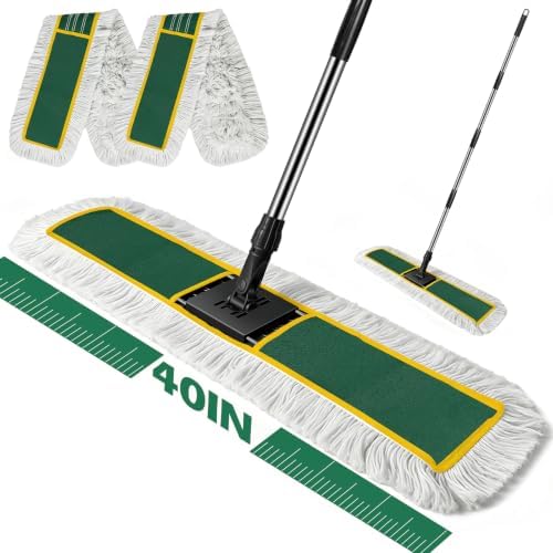 40" Commercial Dust Mop for Floor Cleaning, Heavy Duty Industrial Mop by MASTERTOP