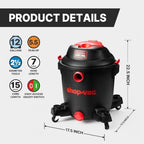 Shop-Vac 12 Gallon 3-in-1 Wet/Dry Shop Vacuum with Detachable Blower 5.5HP - Image 2