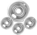 4-Piece Drip Pans Set - Compatible with GE Stoves - Chrome Finish Electric Stove Burner Drip Pans - 3 x 6inch, 1 x 8inch Stove Drip Pans - GE Stove Drip by COZZIVITA