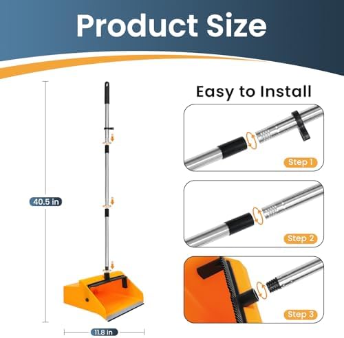 REEWII Large Broom and Dustpan Set，Long Handle Upright Dust Pan Outdoor Indoor for Courtyards, Garages, Lobbies, Shopping Malls, Market Floors, Sidewalks, Classroom Floor Cleaning - Image 4